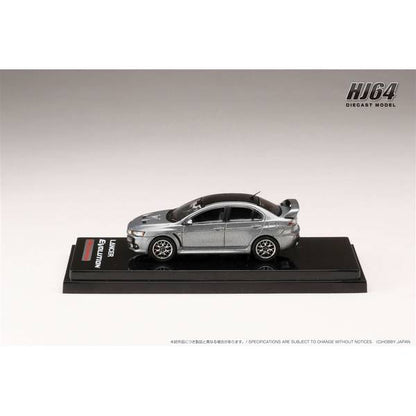 [ Back-order ] Hobby Japan HJ642053CGM 1:64 MITSUBISHI LANCER EVOLUTION 10 FINAL EDITION WITH ENGINE DISPLAY MODEL TITANIUM GRAY METALLIC BLACK ROOF Diecast model car