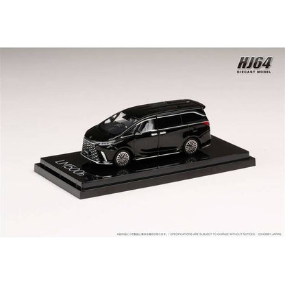 [ Back-order ] Hobby Japan HJ641076ABK 1:64 LEXUS LM500h RHD 4 Seater GRAPHITE BLACK GLASS FLAKE WHITE INT Diecast model car