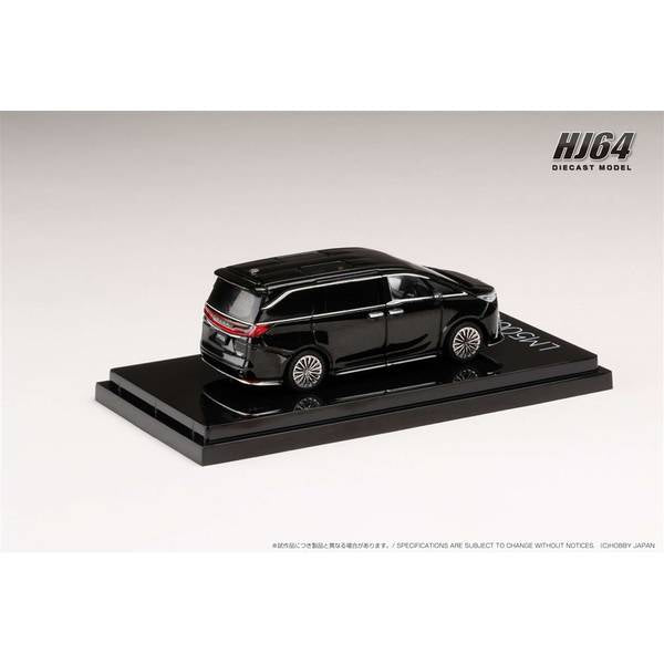 [ Back-order ] Hobby Japan HJ641076ABK 1:64 LEXUS LM500h RHD 4 Seater GRAPHITE BLACK GLASS FLAKE WHITE INT Diecast model car