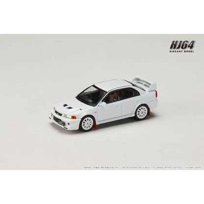 [ Back-order ] Hobby Japan HJ642033BW 1:64 MITSUBISHI LANCER GSR EVOLUTION 6 T.M.E  CP9A 2000 with Mud flap SCORTIA WHITE Diecast model car