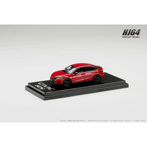 [ Back-order ] Hobby Japan HJ642046AR 1:64 Honda CIVIC RS Premium Crystal Red Metallic Diecast model car