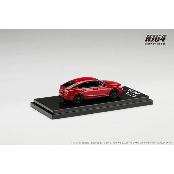 [ Back-order ] Hobby Japan HJ642046AR 1:64 Honda CIVIC RS Premium Crystal Red Metallic Diecast model car