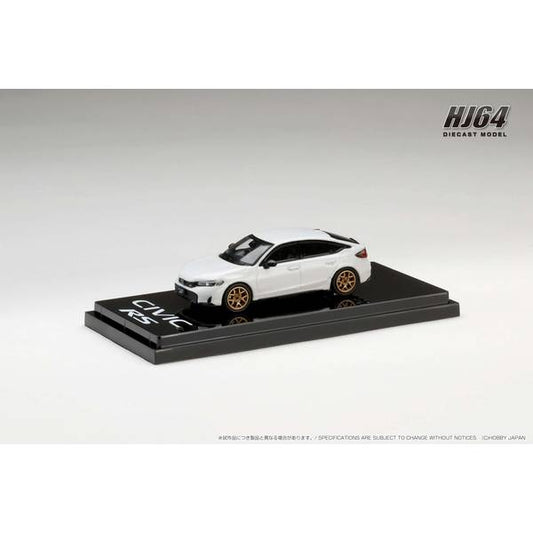 [ Back-order ] Hobby Japan HJ642046BW 1:64 Honda CIVIC RS Customized VerPlatinum White Pearl Diecast model car