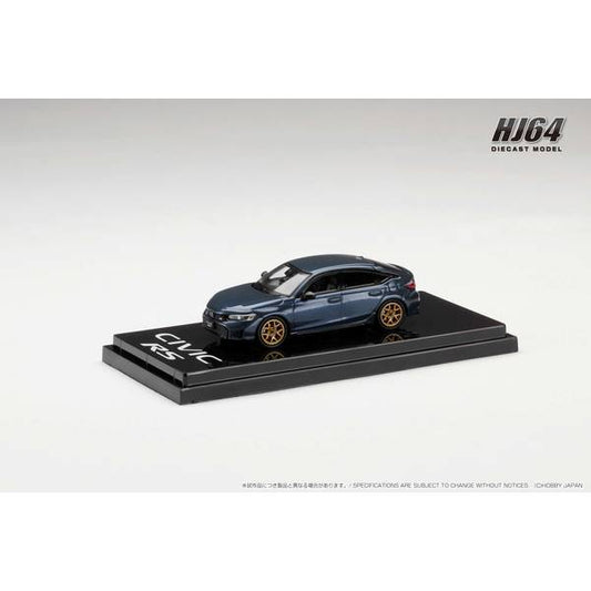 [ Back-order ] Hobby Japan HJ642046BBL 1:64 Honda CIVIC RS Customized VerSeabed Blue Pearl Diecast model car