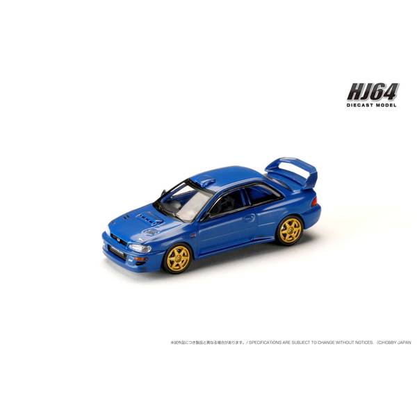 [ Back-order ] Hobby Japan HJ647041BL 1:64 SUBARU IMPREZA 22B STi Version GC8 Rally Base Car CARBON BLUE Diecast model car