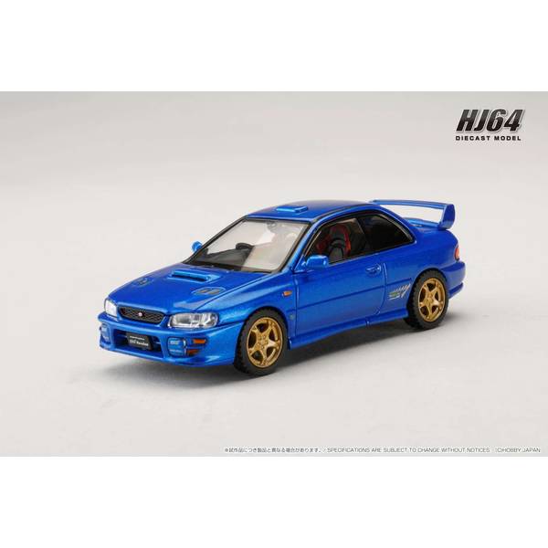[ Back-order ] Hobby Japan HJ641079FBL 1:64 SUBARU Impreza PURE SPORTS COUPE WRX type R STi Version GC8 ‡X Limited SONIC BLUE MICA  Diecast model car