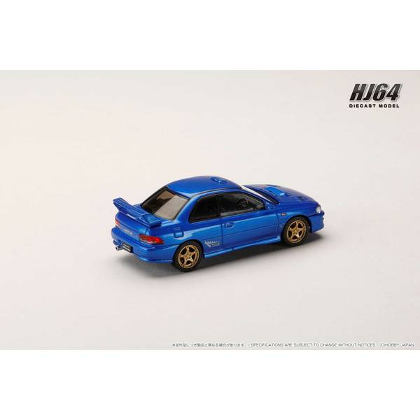 [ Back-order ] Hobby Japan HJ641079FBL 1:64 SUBARU Impreza PURE SPORTS COUPE WRX type R STi Version GC8 ‡X Limited SONIC BLUE MICA  Diecast model car