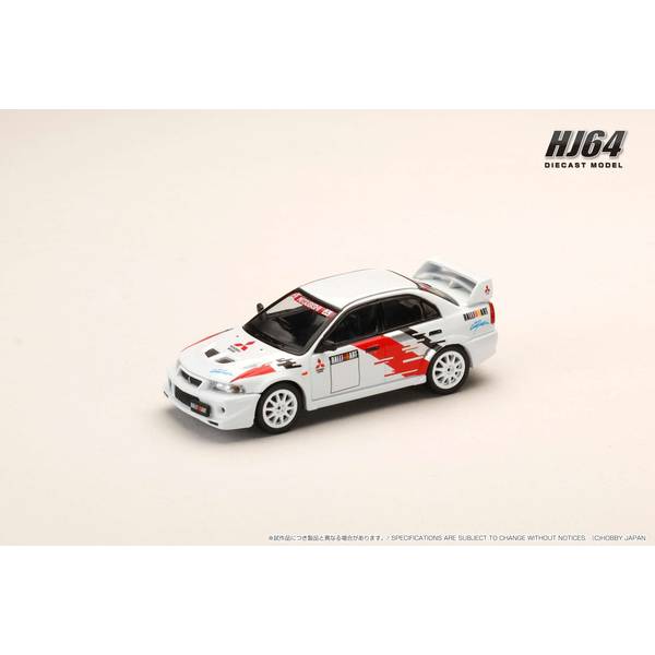 [ Back-order ] Hobby Japan HJ643033RA 1:64 MITSUBISHI LANCER RS EVOLUTION 6 CP9A 2000 RALLIART WHITE Diecast model car