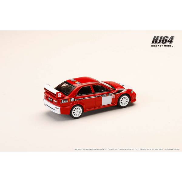 [ Back-order ] Hobby Japan HJ643033RB 1:64 MITSUBISHI LANCER RS EVOLUTION 6 CP9A 2000 RALLIART RED Diecast model car