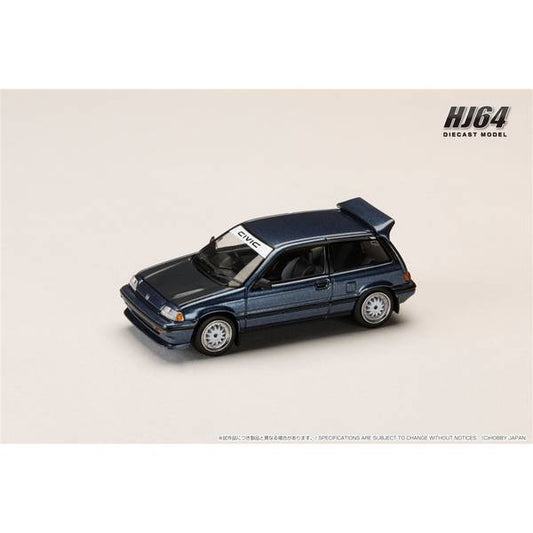 [ Back-order ] Hobby Japan HJ645029BL 1:64 Honda CIVIC AT LATE VERSION JDM Street Racer BLUE Diecast model car