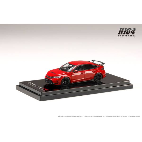 [ Back-order ] Hobby Japan HJ645063R 1:64 Honda CIVIC TYPE R FL5 RACING BLACK Package Genuine Optional Parts FLAME RED Diecast model car