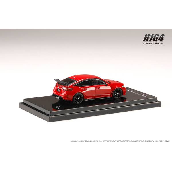 [ Back-order ] Hobby Japan HJ645063R 1:64 Honda CIVIC TYPE R FL5 RACING BLACK Package Genuine Optional Parts FLAME RED Diecast model car