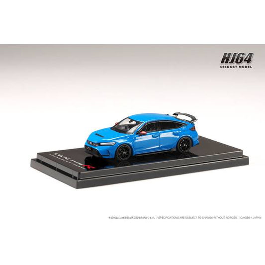 [ Back-order ] Hobby Japan HJ645063BL 1:64 Honda CIVIC TYPE R FL5 RACING BLACK Package Genuine Optional Parts RACING BLUE PEARL Diecast model car
