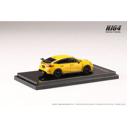 [ Back-order ] Hobby Japan HJ645063Y 1:64 Honda CIVIC TYPE R FL5 RACING BLACK Package Genuine Optional Parts YELLOW CUSTOMIZED COLOR VER. Diecast model car