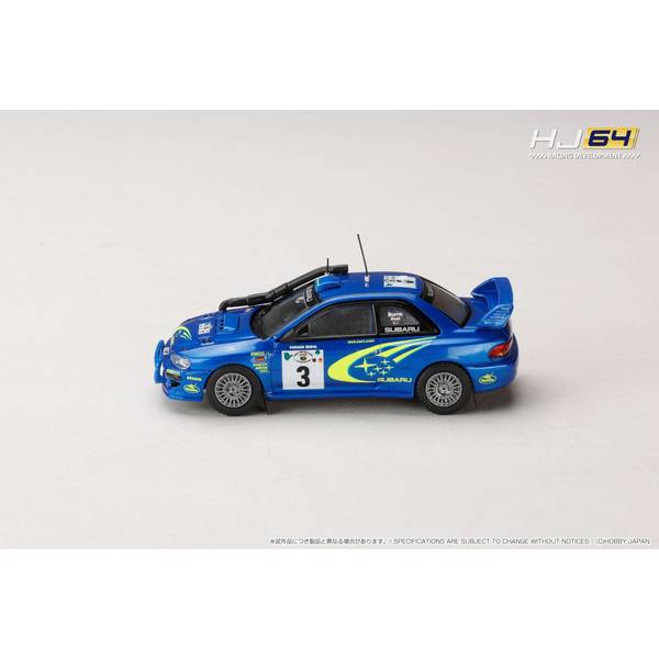 [ Back-order ] Hobby Japan HJR646041E 1:64 SUBARU IMPREZA WRC 1999 2000 #3 SAFARI Diecast model car