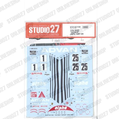 [ Back-order ] STUDIO27 DC1168 1:24 962C "ADVAN" JSPC 1987-89 for Hasegawa [Original Decals]