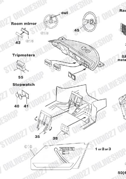 [ Back-order ] STUDIO27 FP24232 1:24 STRATOS SAFARI RALLY Upgrade Parts for HASEGAWA Detail Up Parts