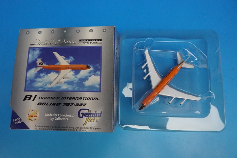 1:400 B707-327 Braniff International Airways Orange N7102 GJBNF213 Gemini