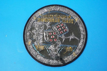 Patch USN USMC NEVER BET AGAINST TEAM BARBWIRE SUMMER 2007 COMBAT CRUISE Dice without hook and loop