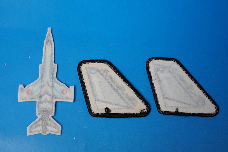 Patch JASDF 4th Wing Blue Impulse Silhouette Blue Impulse Jr. Junior #1 & #7 Vertical Stabilizer Patches 3 Set  without hook and loop