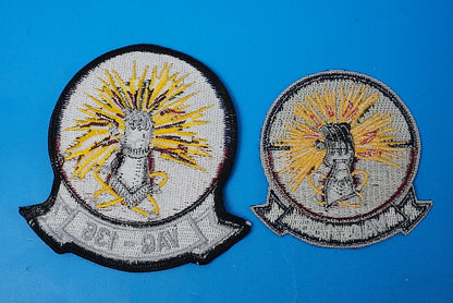 Patch USN VAQ-136/136th Electronic Combat Squadron Gauntlet High Visibility & Low Visibility Set of 2 (Large & Small) without hook and loop