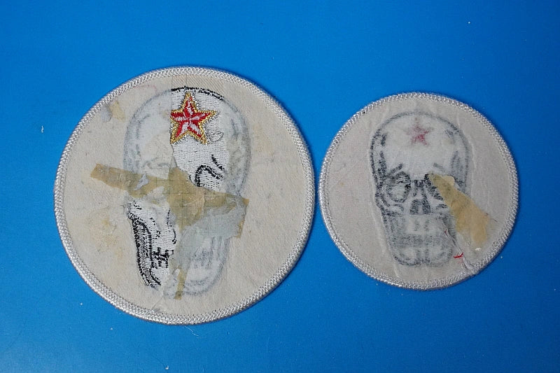 Patch JASDF Air Self-Defense Force Aggressor Flight Training Squadron Skull (Set of 2: Large and Small) No Velcro