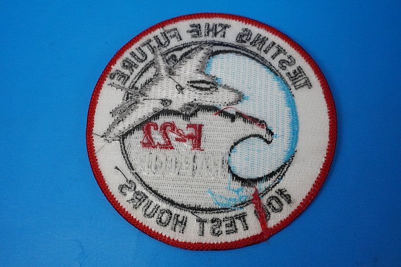 Patch USAF F-22 Raptor 100 Test Hours without hook and loop
