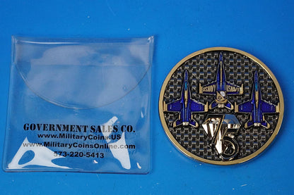 Challenge Coin US Navy Blue Angels F-18 75th Anniversary Coin