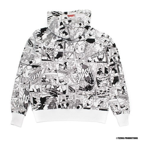 P54-WHXL LBWK × Astro Boy all-over print comic hoodie, white, M size Japan anime