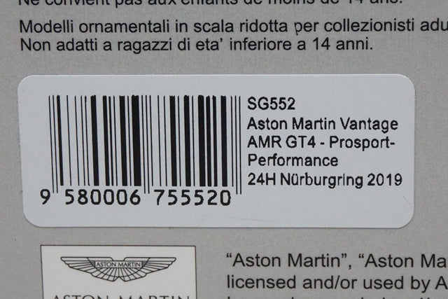 1:43 SPARK SG552 Aston Martin Vantage AMR GT4 Performance 24H Nurburgring 2019 #68