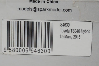 1:43 SPARK S4630 Toyota TS040 Hybrid #1 Le Mans 2015