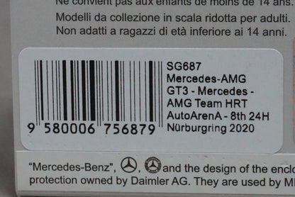 1:43 SPARK SG687 Mercedes AMG GT3 Team HRT AutoArenA Nurburgring 24h 2020 #6