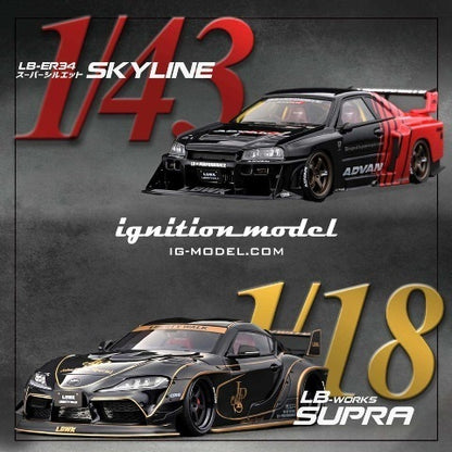 MC-IG2850 ignition model LBWK Exclusive 1:43 Nissan LB-ER34 Super Silhouette SKYLINE Black/Red (LB Original Packaging)