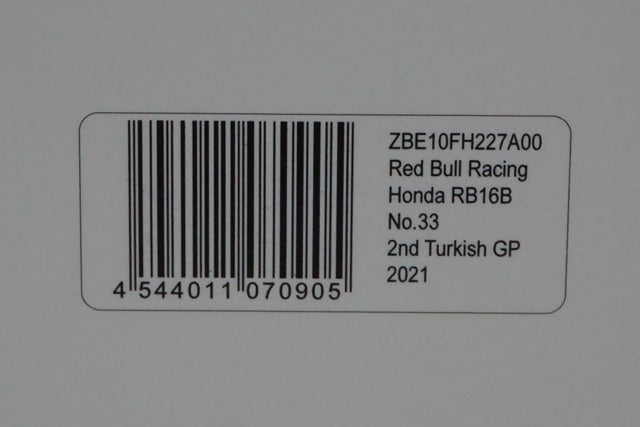 1:43 SPARK ZBE10FH227A00 Honda Red Bull Racing RB16B Turkish GP 2021 #33