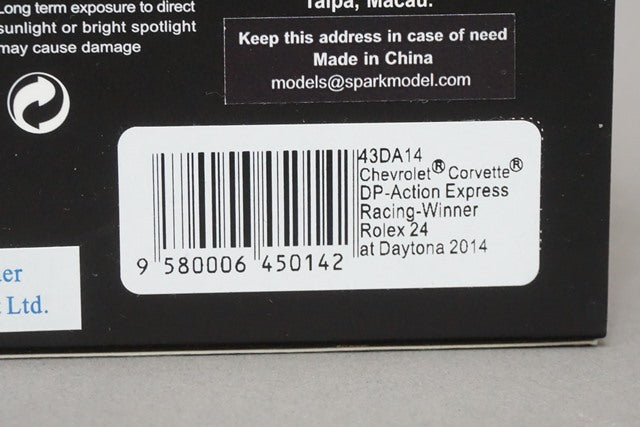 1:43 SPARK 43DA14 Chevrolet Corvette DP Action Express Racing Rolex Daytona 24h Winner 2014 #5