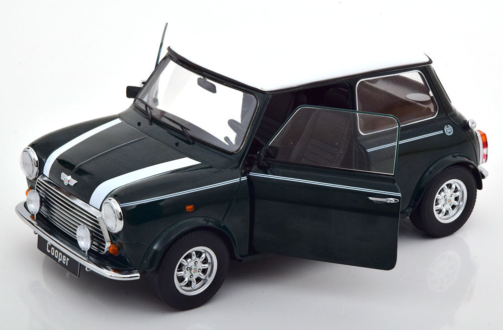 KKDC120051L KK scale 1:12 Mini Cooper 1990 Dark Green White LHD model car