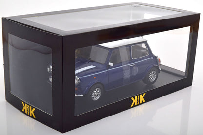 KKDC120053R KK scale 1:12 MINI COOPER 1990 Blue Metallic/White RHD