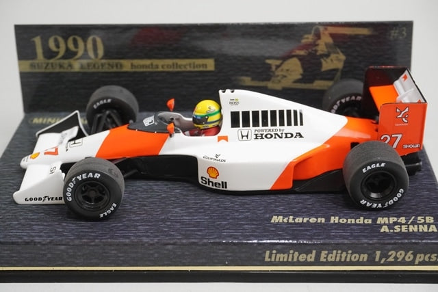 1:43 MINICHAMPS 539904327 McLaren Honda MP4/5B 1990 A.Senna #27 Suzuka Legend model car