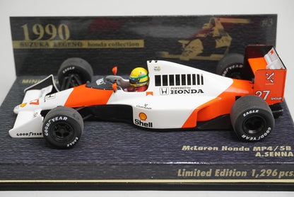 1:43 MINICHAMPS 539904327 McLaren Honda MP4/5B 1990 A.Senna #27 Suzuka Legend model car