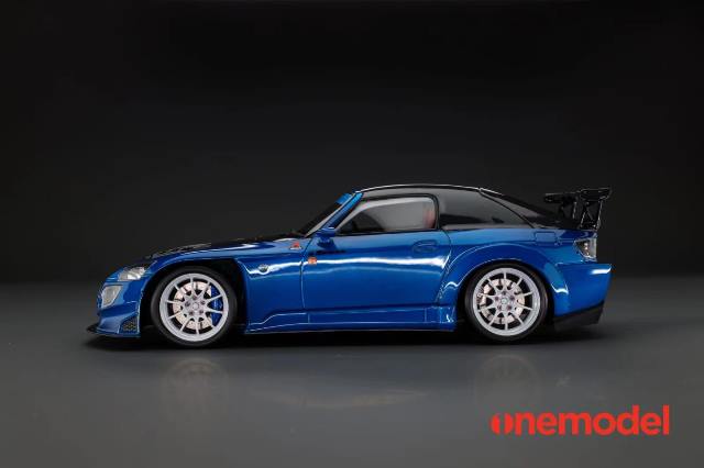 [ Pre-order ] 23A03-03 onemodel 1:18 Honda S2000 Spoon Street Carbon Bonnet Version Blue
