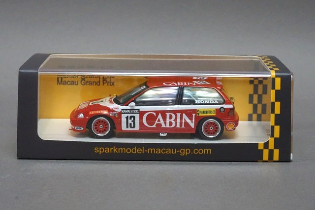 1:43 SPARK SA124 Honda Civic EF3 Macau Ghia Race 1988 Winner #13