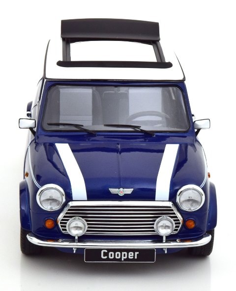 KKDC120073L KK scale 1:12 MINI COOPER Sunroof Blue Metallic/White LHD