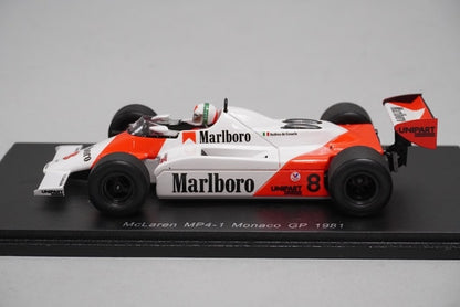 1:43 SPARK S4301 McLaren MP4-1 Monaco GP 1981 #8 Andrea De Cesaris Marlboro