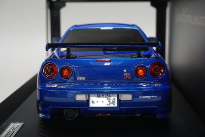 1:18 ignition model IG1472 Nissan TOP SECRET GT-R BNR34 Blue model car