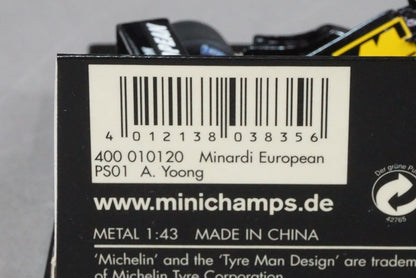 1:43 MINICHAMPS 400010120 European Minardi PS01 A.Yune #20