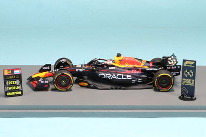 S8919 Spark 1:43 Oracle Red Bull Racing RB19 #1 Winner Qatar GP 2023 Formula One Drivers' Champion M. Verstappen