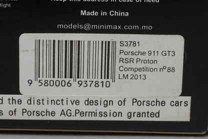 1:43 SPARK S3781 Porsche 911 GT3 RSR Proton Competition LM 2013 #88