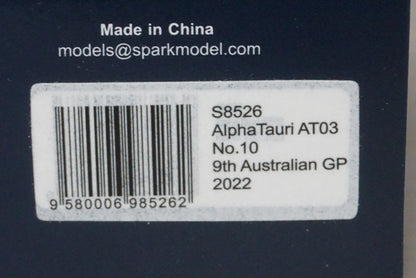 1:43 SPARK S8526 AlphaTauri AT03 Australian GP 9th 2022 #10