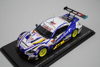 1:43 SPARK SGT057 Weds Sports ADVAN GR Supra GT500 Super GT 2023 #19 model car