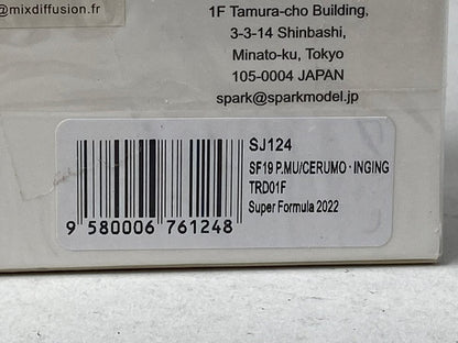 1:43 SPARK SJ124 P.MU/Selmo Inging SF19 TRD 01F Super Formula 2022 #38 Sho Tsuboi